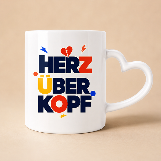 Herz über Kopf – Tasse mit Herzhenkel