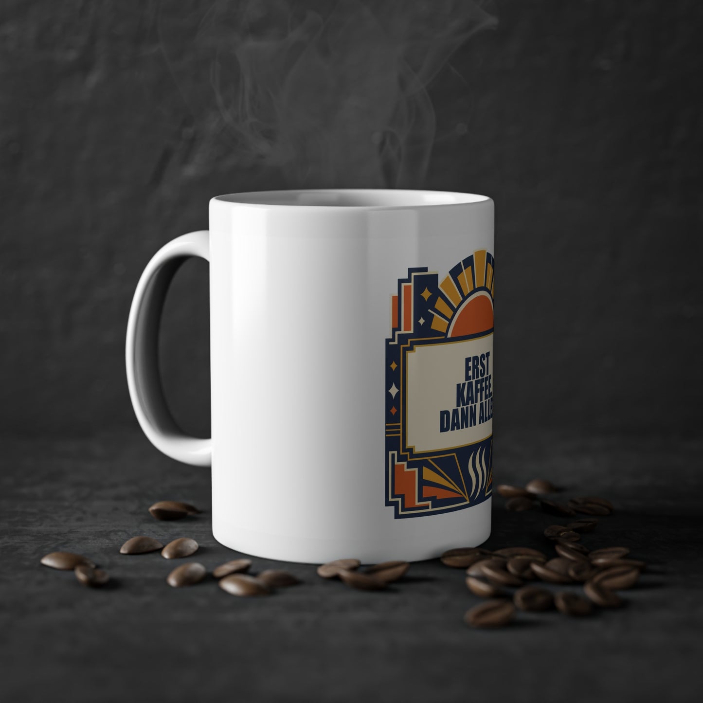 Coffee Mug — "Erst Kaffee. Dann Alles." Vintage Art Deco Design