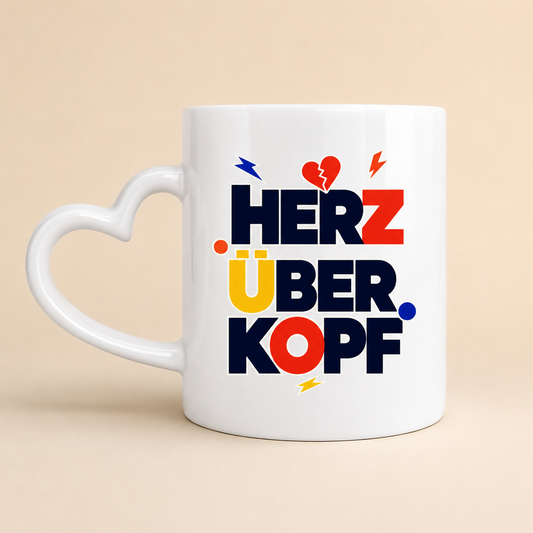 Herz über Kopf – Tasse mit Herzhenkel