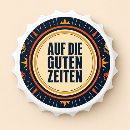 Bottle Opener — “Auf die guten Zeiten” Retro Beer Bottle Opener