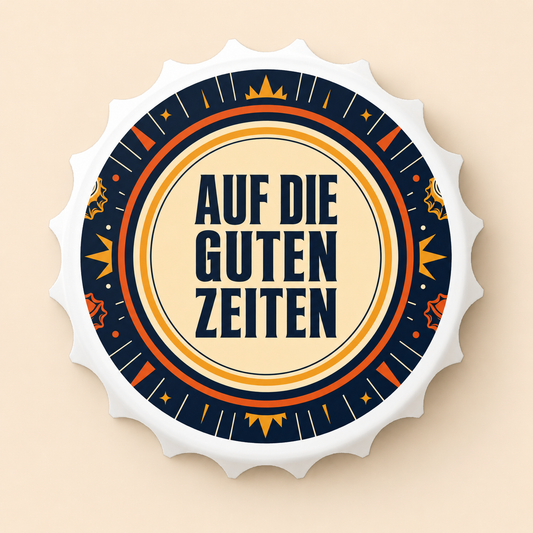 Bottle Opener — “Auf die guten Zeiten” Retro Beer Bottle Opener