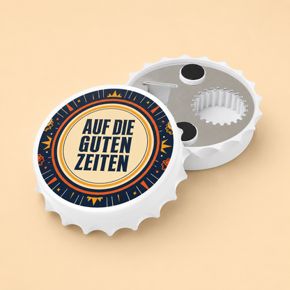Bottle Opener — “Auf die guten Zeiten” Retro Beer Bottle Opener